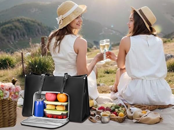 2-in-1 Women’s Lunch + Cosmetic Tote – Insulated & Chic