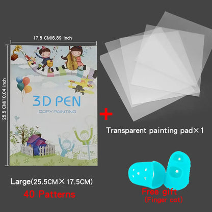 3D Printing Pen Drawing Book Reusable Colourful