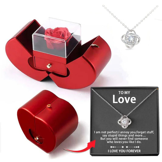 Eternal Rose™ Red Apple Jewelry Box - Perfect Gift for Christmas, Mother's Day, & Valentine's!