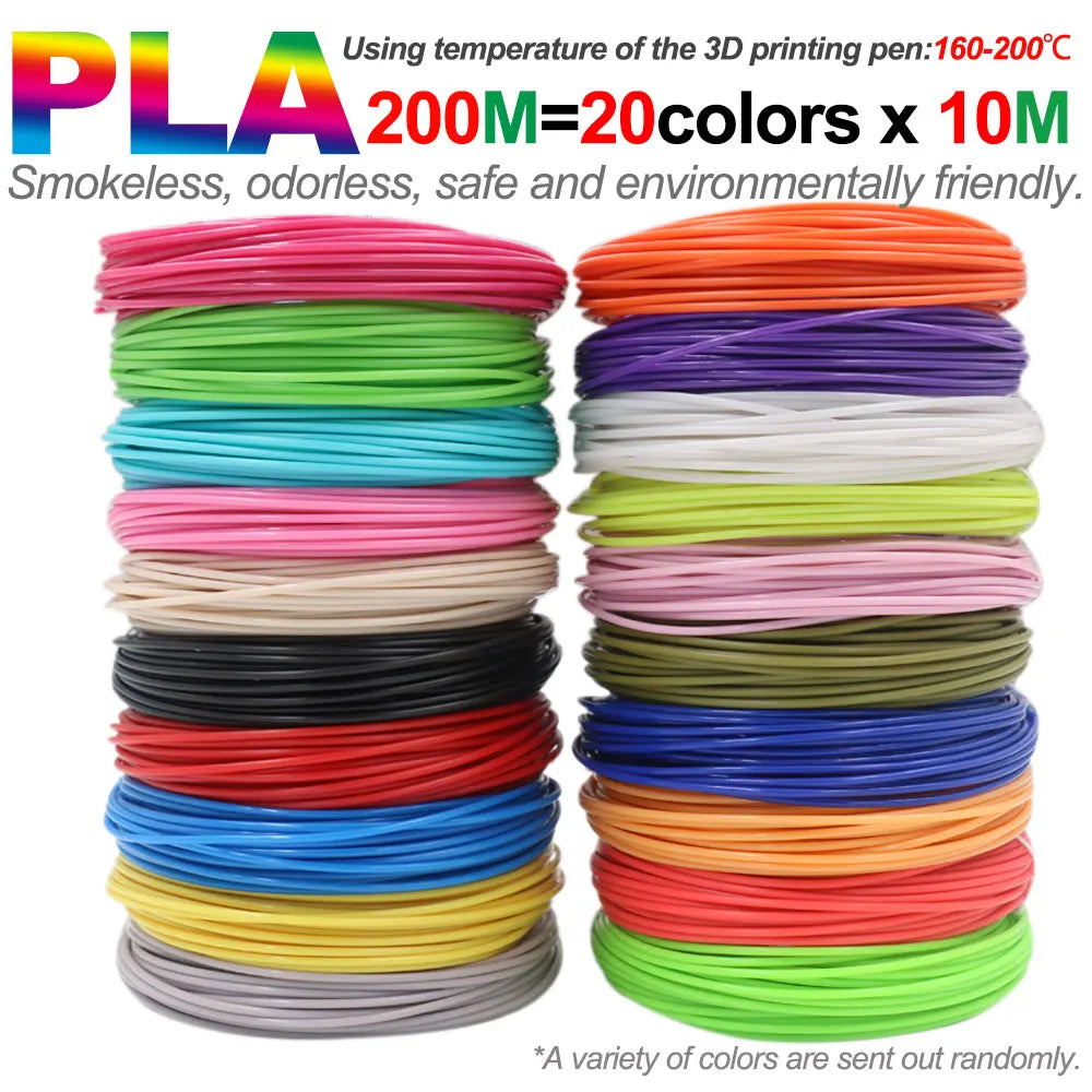 Coloured PLA Filament for 3D Pen Printing 50M 100M