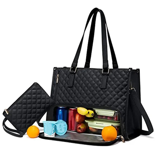 2-in-1 Women’s Lunch + Cosmetic Tote – Insulated & Chic