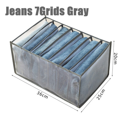 Jeansense: Closet & Drawer Organizer - MaxStore Jeans 7Grids Gray MaxStore