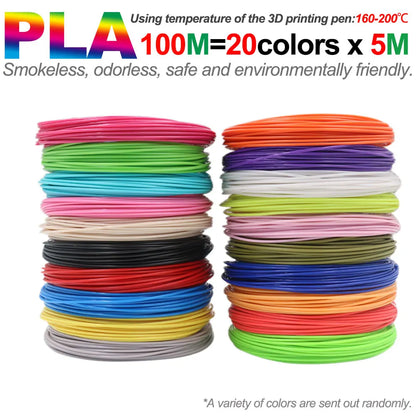 Coloured PLA Filament for 3D Pen Printing 50M 100M