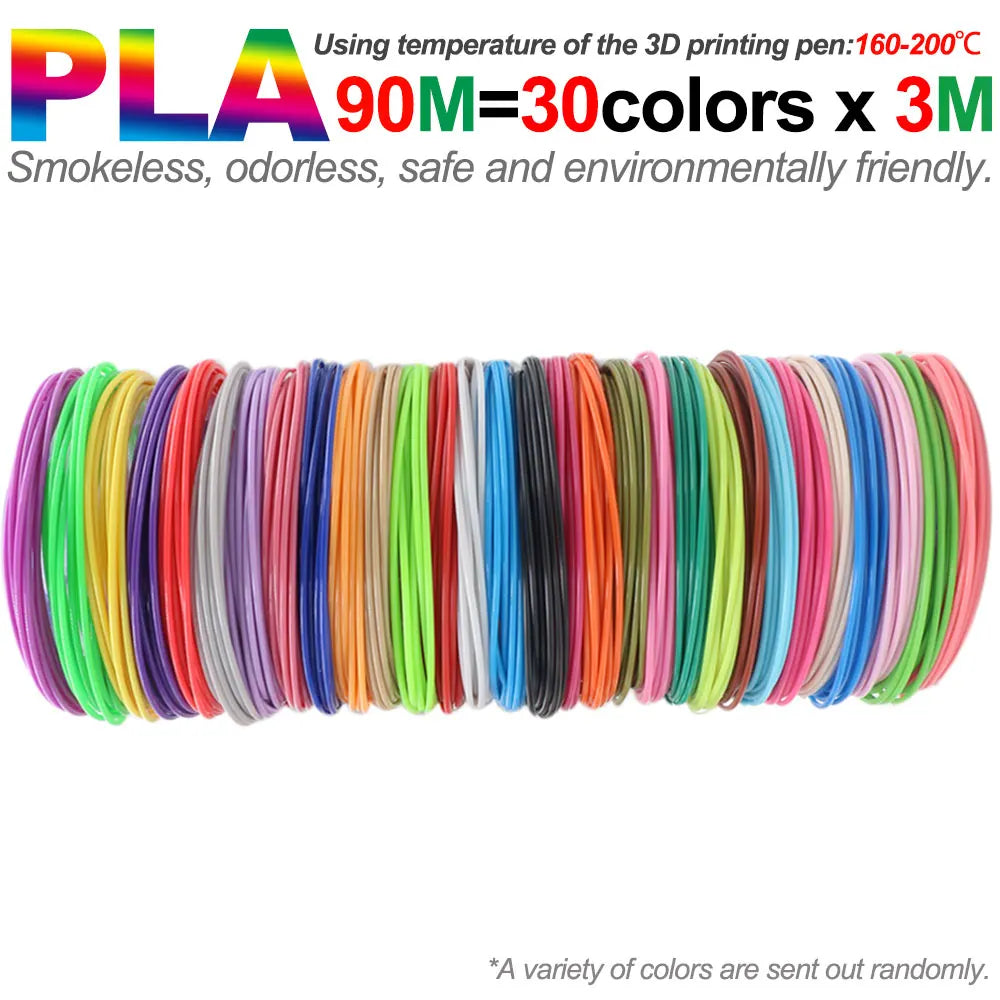 Coloured PLA Filament for 3D Pen Printing 50M 100M